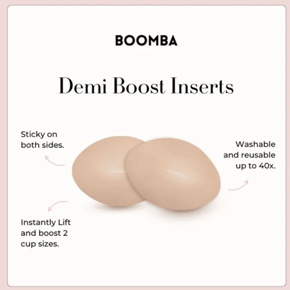 BOOMBA Demi Boost Inserts -  Instant Volume Sticky bra Inserts BEIGE SMALL A - Picture 2 of 2